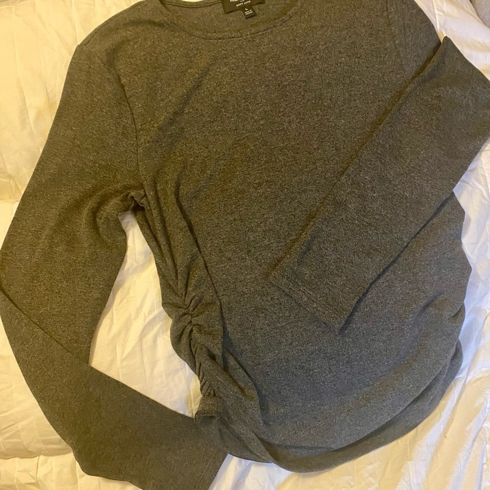 Womens Gray top with rouching